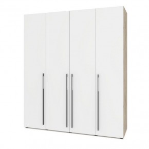 СТОУН С41 Шкаф 4-х створчатый (серый дуб/белый) в Приобье - priobie.ok-mebel.com | фото