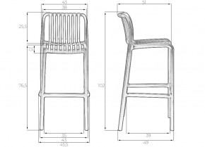 Стул барный DOBRIN CHLOE BAR, белый (W-02) в Приобье - priobie.ok-mebel.com | фото 8