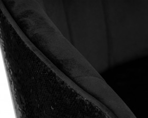 Стул барный DOBRIN DARCY BLACK SHINY, черный велюр с черно-золотыми пайетками в Приобье - priobie.ok-mebel.com | фото 9