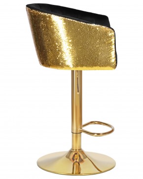 Стул барный DOBRIN DARCY GOLD SHINY, черный велюр с золотыми пайетками в Приобье - priobie.ok-mebel.com | фото 3