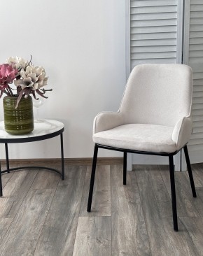 Стул BRIO CATO-01 Белый, фактурная ткань / черный каркас, ®DISAUR в Приобье - priobie.ok-mebel.com | фото 3