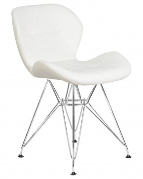 Стул обеденный DOBRIN BUTTERFLY CHROME, ножки хром, цвет белый в Приобье - priobie.ok-mebel.com | фото 2