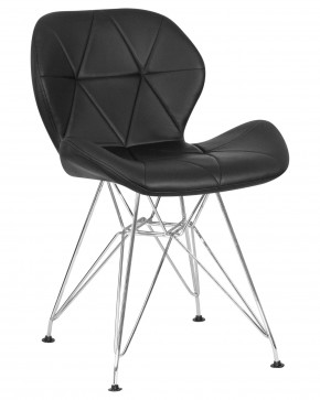Стул обеденный DOBRIN BUTTERFLY CHROME, ножки хром, цвет чёрный в Приобье - priobie.ok-mebel.com | фото