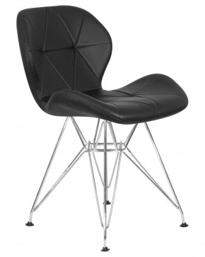 Стул обеденный DOBRIN BUTTERFLY CHROME, ножки хром, цвет чёрный в Приобье - priobie.ok-mebel.com | фото 2