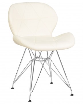 Стул обеденный DOBRIN BUTTERFLY CHROME, ножки хром, цвет кремовый в Приобье - priobie.ok-mebel.com | фото