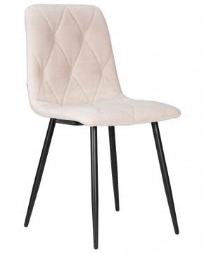 Стул обеденный DOBRIN CHILLY ROMBO, Бежевый Simple 44, основание черный в Приобье - priobie.ok-mebel.com | фото