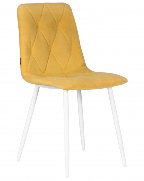 Стул обеденный DOBRIN CHILLY ROMBO, Горчичный Simple 15, основание белый в Приобье - priobie.ok-mebel.com | фото