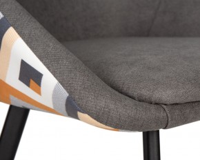 Стул обеденный DOBRIN MARKUS, ЭМАЛЬ ЧЕРНЫЙ МУАР ткань Candy Graphite+Escada Ochre в Приобье - priobie.ok-mebel.com | фото 7