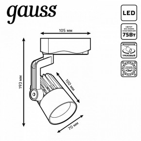 Светильник на штанге Gauss Track Light TR061 в Приобье - priobie.ok-mebel.com | фото 6