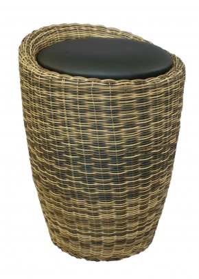 Табурет с местом для хранения LM-1100Rattan, чёрный в Приобье - priobie.ok-mebel.com | фото