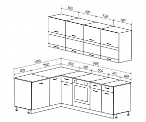 ТЕХНО Кухонный гарнитур угловой 2,4х1,6 м Компоновка №4 в Приобье - priobie.ok-mebel.com | фото 6