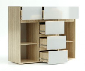 ТРИО Спальный гарнитур (модульный) сонома/белый в Приобье - priobie.ok-mebel.com | фото 15