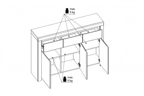 Тумба 3D3S, TAURUS, цвет белый/дуб вотан в Приобье - priobie.ok-mebel.com | фото 2