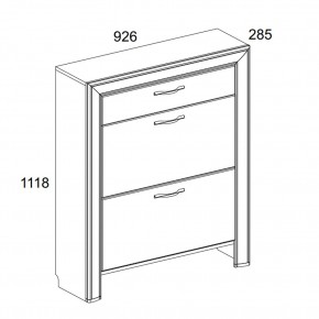 Тумба для обуви 2D1S, OLIVIA, цвет вудлайн крем/дуб анкона в Приобье - priobie.ok-mebel.com | фото 2