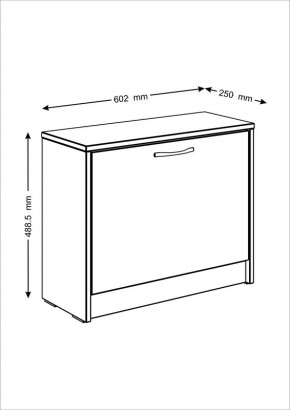 Тумба ОРИОН с одной полкой для обуви, цвет Дуб Сонома в Приобье - priobie.ok-mebel.com | фото 2