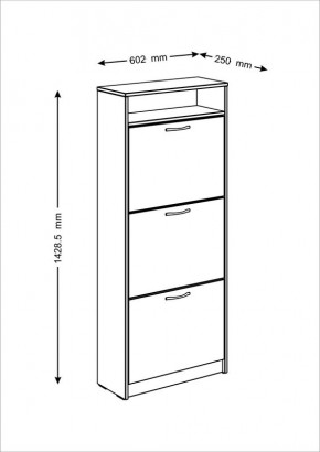 Тумба ОРИОН с тремя полками для обуви, цвет Дуб Сонома в Приобье - priobie.ok-mebel.com | фото 3