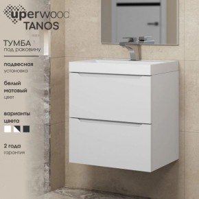 Тумба под раковину Uperwood Tanos 100 см, подвесная, белая матовая в Приобье - priobie.ok-mebel.com | фото 4