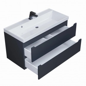 Тумба под раковину Uperwood Tanos 100 см, подвесная, черная матовая в Приобье - priobie.ok-mebel.com | фото 2