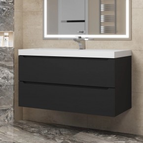 Тумба под раковину Uperwood Tanos 100 см, подвесная, черная матовая в Приобье - priobie.ok-mebel.com | фото 8