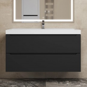 Тумба под раковину Uperwood Tanos 100 см, подвесная, черная матовая в Приобье - priobie.ok-mebel.com | фото 9