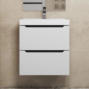 Тумба под раковину Uperwood Tanos 50 см, подвесная, белая/графит в Приобье - priobie.ok-mebel.com | фото