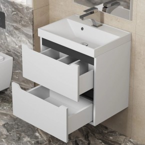 Тумба под раковину Uperwood Tanos 50 см, подвесная, белая/графит в Приобье - priobie.ok-mebel.com | фото 7