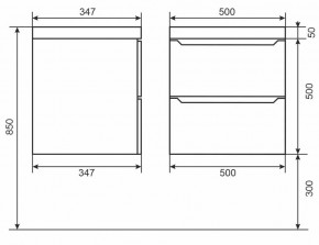 Тумба под раковину Uperwood Tanos 50 см, подвесная, черная матовая в Приобье - priobie.ok-mebel.com | фото 3