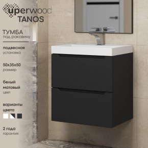 Тумба под раковину Uperwood Tanos 50 см, подвесная, черная матовая в Приобье - priobie.ok-mebel.com | фото 4