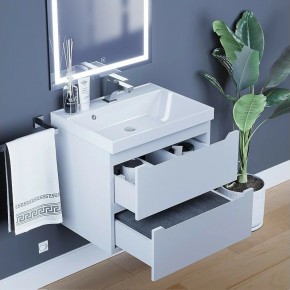 Тумба под раковину Uperwood Tanos 60 см, подвесная, белая матовая в Приобье - priobie.ok-mebel.com | фото 2