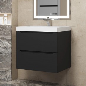 Тумба под раковину Uperwood Tanos 60 см, подвесная, черная матовая в Приобье - priobie.ok-mebel.com | фото
