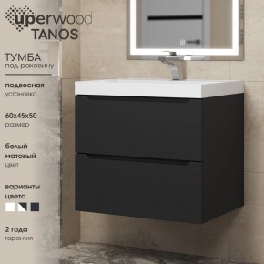 Тумба под раковину Uperwood Tanos 60 см, подвесная, черная матовая в Приобье - priobie.ok-mebel.com | фото 3