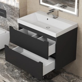 Тумба под раковину Uperwood Tanos 70 см, подвесная, черная матовая в Приобье - priobie.ok-mebel.com | фото 2