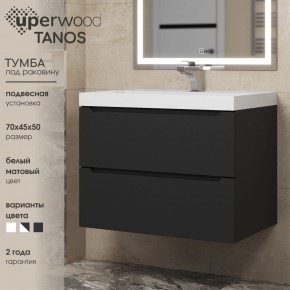 Тумба под раковину Uperwood Tanos 70 см, подвесная, черная матовая в Приобье - priobie.ok-mebel.com | фото 3