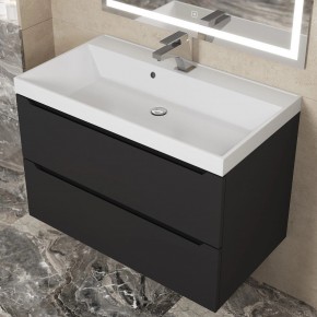 Тумба под раковину Uperwood Tanos 80 см, подвесная, черная матовая в Приобье - priobie.ok-mebel.com | фото 11