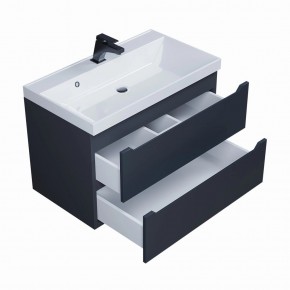 Тумба под раковину Uperwood Tanos 80 см, подвесная, черная матовая в Приобье - priobie.ok-mebel.com | фото 2