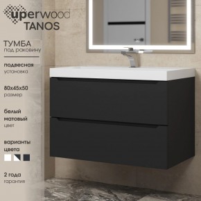 Тумба под раковину Uperwood Tanos 80 см, подвесная, черная матовая в Приобье - priobie.ok-mebel.com | фото 3