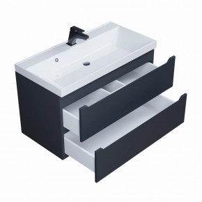 Тумба под раковину Uperwood Tanos 90 см, подвесная, черная матовая в Приобье - priobie.ok-mebel.com | фото 2