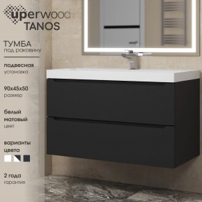 Тумба под раковину Uperwood Tanos 90 см, подвесная, черная матовая в Приобье - priobie.ok-mebel.com | фото 3