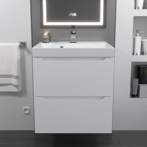 Тумба с раковиной Uperwood Tanos 50 см, подвесная, белая матовая в Приобье - priobie.ok-mebel.com | фото 10