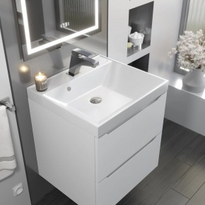 Тумба с раковиной Uperwood Tanos 50 см, подвесная, белая матовая в Приобье - priobie.ok-mebel.com | фото 9