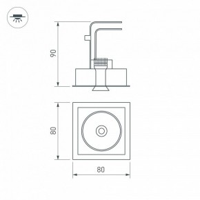 Встраиваемый светильник Arlight CL-SIMPLE-S80x80-9W Warm3000 (BK, 45 deg) 028149 в Приобье - priobie.ok-mebel.com | фото 9