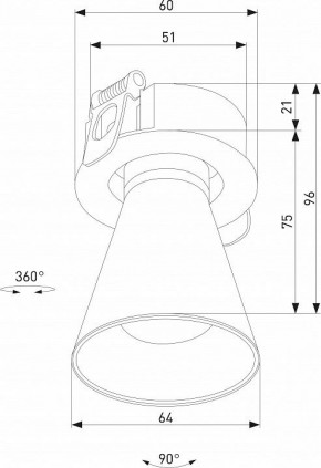 Встраиваемый светильник Elektrostandard Bell 25097/LED 8W 3000K черный в Приобье - priobie.ok-mebel.com | фото 5