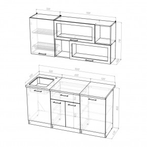 ЯНА Кухонный гарнитур Стандарт (1600 мм) в Приобье - priobie.ok-mebel.com | фото 2