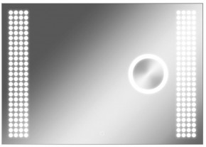 Зеркало Cosmo 100 alum (линза) с подсветкой Sansa (SCL1026Z) в Приобье - priobie.ok-mebel.com | фото 1