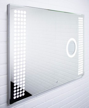 Зеркало Cosmo 100 alum (линза) с подсветкой Sansa (SCL1026Z) в Приобье - priobie.ok-mebel.com | фото 3