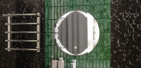 Зеркало Канберра 700х700 с подсветкой Домино (GL7032Z) в Приобье - priobie.ok-mebel.com | фото 7